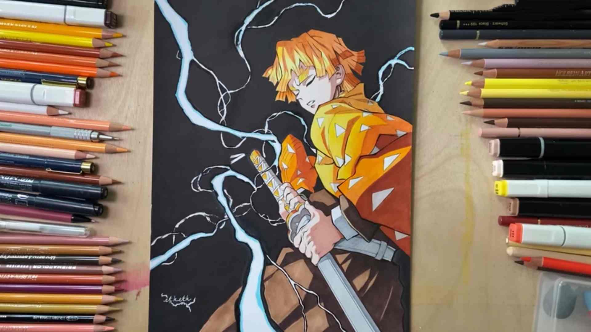 Vẽ Zenitsu Ngầu