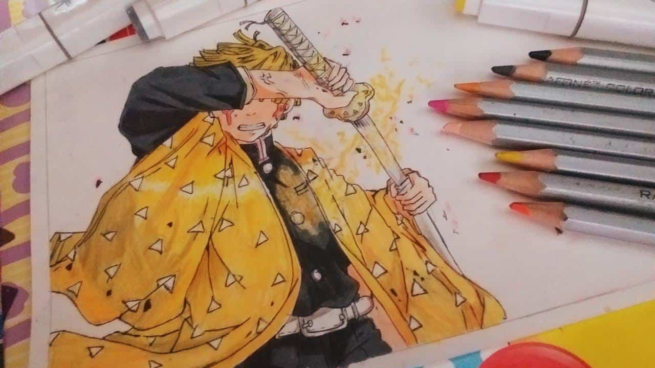 Vẽ Zenitsu Siêu Ngầu