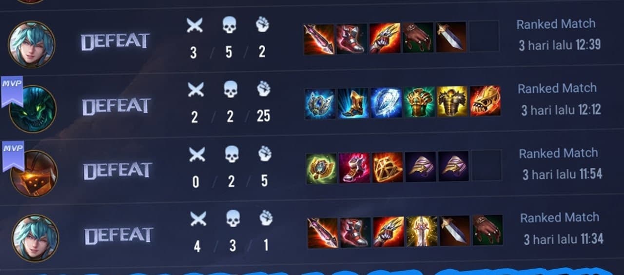Hình ảnh Defeat trong game LQ