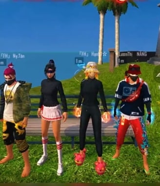 Hình ảnh Free Fire nhóm 4 người cute