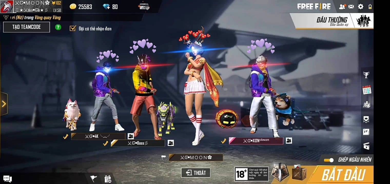 Hình ảnh Free Fire nhóm 4 người dễ thương