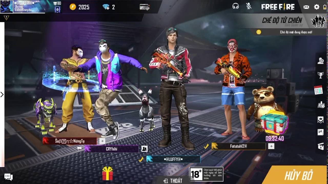 Hình ảnh Free Fire nhóm 4 người nam