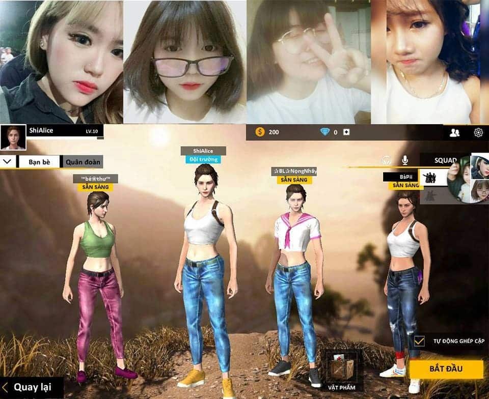 Hình ảnh Free Fire nhóm 4 người nữ