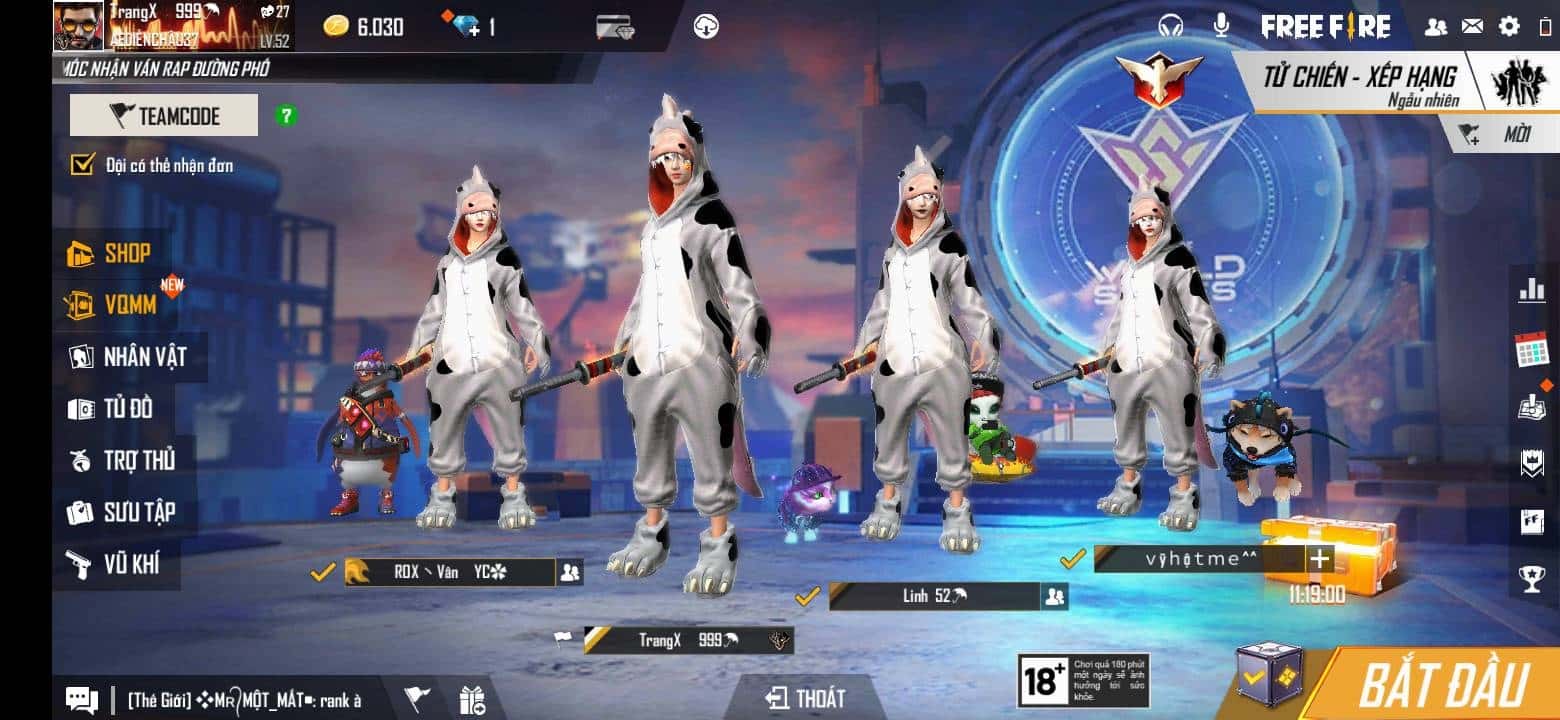 Hình free fire nhóm 4 người đáng yêu