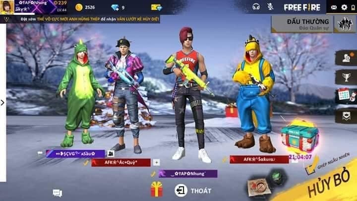 Hình free fire nhóm 4 người vip
