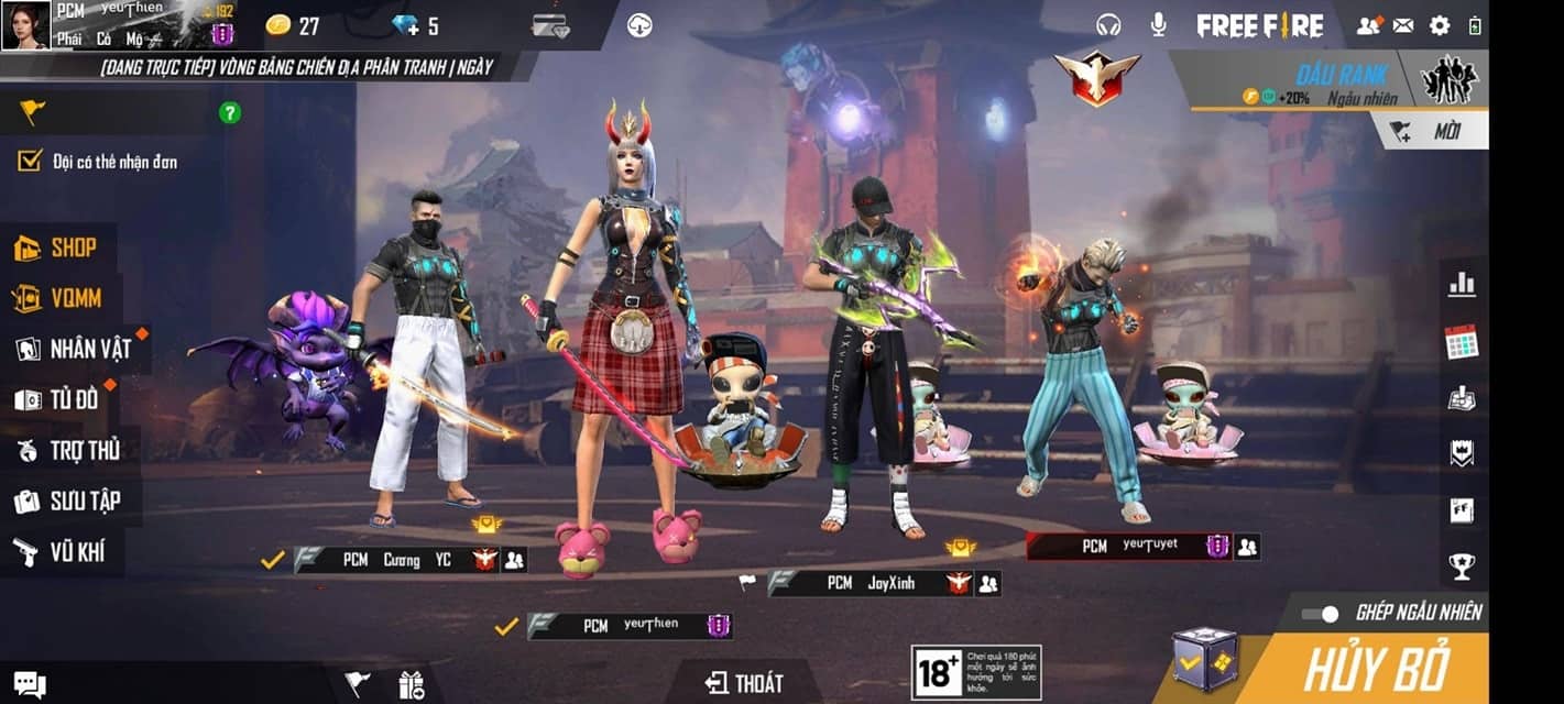 Hình free fire nhóm 4 người xịn