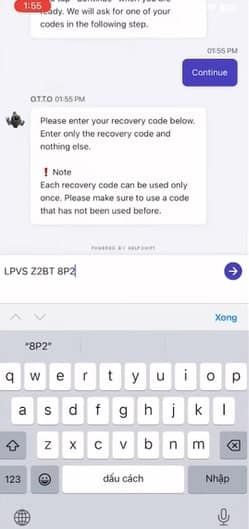 Nhập 1 trong 3 tài khoản đã lưu ở bước 5