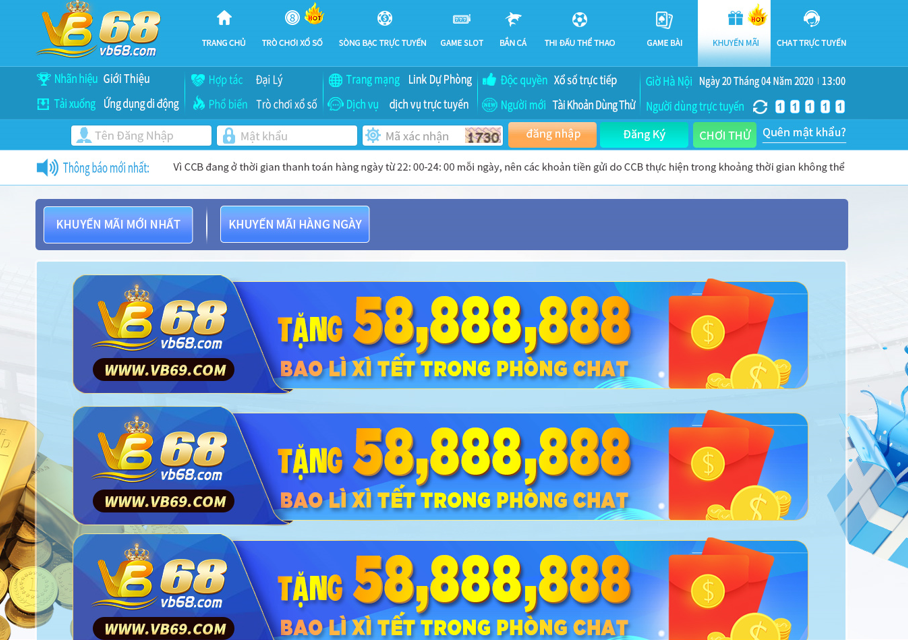 Hướng dẫn chơi game tại VB68