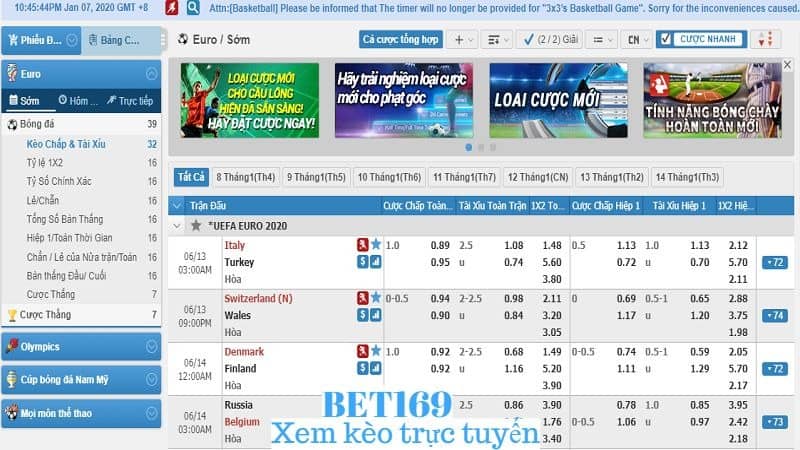 BET169 - Trang Xem Kèo Online