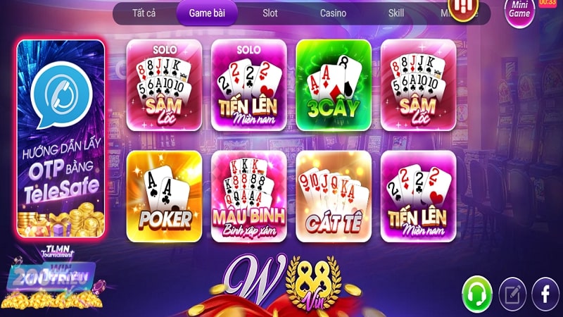 Game đánh bài trên Win88